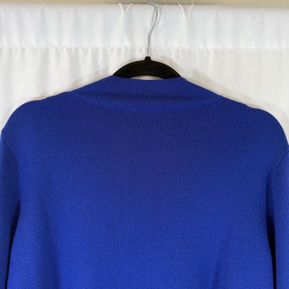 The Fold Sweater Women's Large Blue Knit 100% Merino Wool Long Sleeve Pullover - Picture 9 of 10